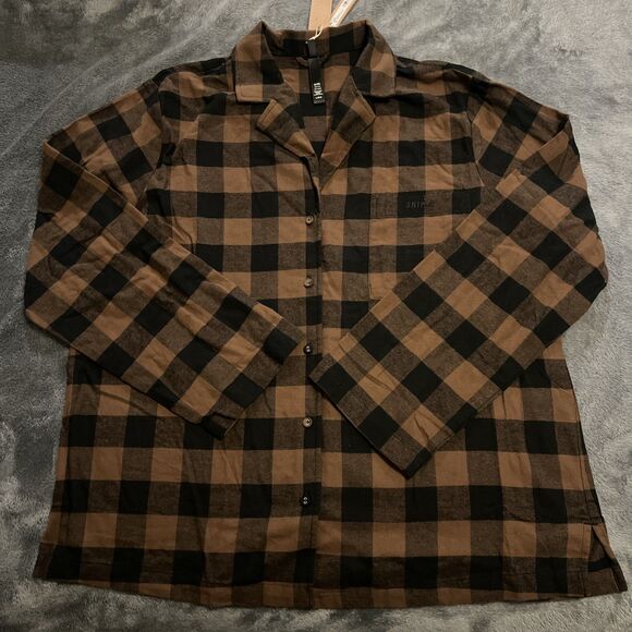 LARGE Skims Flannel Sleep Pajama Top ONLY Womens JASPER BUFFALO CHECK